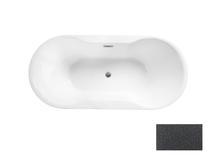 BESCO Voľne stojaca vaňa NAVIA Glam - grafitová Farba - GLAM 03 - grafitová, Farba sifónu - Chróm, Rozmer vane - 160 × 80 cm VANNAVIA160G3