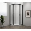 Polysan EASY BLACK štvrťkruhová sprchová zástena 900x900mm, L/R, čire sklo EL2615B