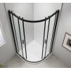 Polysan EASY BLACK štvrťkruhová sprchová zástena 900x900mm, L/R, čire sklo EL2615B