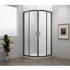 Polysan EASY BLACK štvrťkruhová sprchová zástena 900x900mm, L/R, čire sklo EL2615B