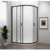 Polysan EASY BLACK štvrťkruhová sprchová zástena 1000x800mm, L/R, číre sklo EL2915B