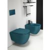Isvea INFINITY závesná WC misa, Rimless, 36,5x53cm, matná zelena Petrol 10NF02004-2P