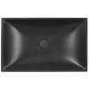 Sapho TARANT betónové umývadlo s výpusťou, 58x36cm, čierny granit AR471