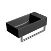 GSI KUBE X keramické umývadlo 50x25cm, bez otvoru, pravé/ľavé, čierna mat 9486026