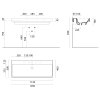 GSI NUBES keramické umývadlo 120x50cm, bez otvoru, biela ExtraGlaze 9624011
