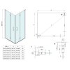 Gelco LORO sprchové dvere skladacie pre rohový vstup 700mm, číre sklo GN4770