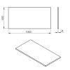 Sapho PLATO doska Rockstone 1000x24x500mm, biela matná PL100-0101