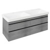 Sapho SITIA dvojumývadlová skrinka 116x50x44,2cm, 4x zásuvka, dub strieborný SI120-1111