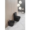 Sapho PACO RIMLESS WC kombi, spodný/zadný odpad, čierna mat PC1012WRB