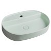 Isvea INFINITY OVAL keramické umývadlo na dosku, 60x40cm, zelena mint 10NF65060-2T