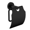 Sapho X-ROUND BLACK držiak toaletného papiera, s krytom, čierna mat XR732B