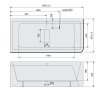 Polysan MARLENE CURVE L MONOLITH Obdĺžniková vaňa 185x85x63cm, biela 71607MCL