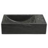 Sapho BLOK kamenné umývadlo 40x22cm, batéria vpravo, čierny Antracit 2401-28