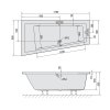 Polysan ANDRA L SLIM asymetrická vaňa 170x90x45cm, biela 81111S