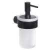 Gedy PIRENEI závesný dávkovač mydla 110 ml, mliečne sklo, čierny mat PI8114