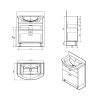 Aqualine ZOJA umývadlová skrinka zásuvková 71,5x74x34 cm, biela 51071A