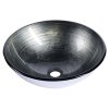 Sapho DAMAR sklenené umývadlo na dosku priemer 42cm, tmavo sivá/strieborná 2501-20
