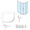 Polysan LUCIS LINE štvrťkruhová sprchová zástena 1200x900mm, ľavá/pravá DL5015