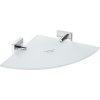 Sapho X-SQUARE polička sklenená rohová 250x55x250mm, mliečne sklo, chróm XQ604