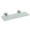 Sapho X-ROUND E sklenená polička 300x130mm, mliečne sklo, chróm XR601