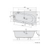 Polysan ASTRA WR asymetrická vaňa 165x90x48cm, biela 31611