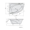 Polysan TANYA L asymetrická vaňa s konštrukciou 160x120x49cm, biela 65219