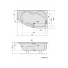 Polysan MAMBA R asymetrická vaňa 170x100x44cm, biela 77111