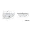 Polysan EVIA L asymetrická vaňa 160x100x47cm, biela 11611