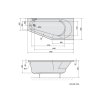 Polysan TIGRA R asymetrická vaňa 170x80x46cm, biela 90611