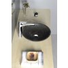 Sapho BLOK 1 kamenné umývadlo priemer 40cm, matný tmavý kameň 2401-02