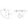 Sapho X-ROUND E sklenená polička rohová 235x255mm, chróm XR603