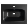 Sapho SIDRA umývadlo 61x46cm, liaty mramor, čierna mat SD061B