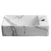 Sapho MARGITHA keramické umývadlo 38x22cm, otvor pro batériu vpravo, carrara MGT38217