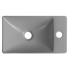 Sapho MARGITHA keramické umývadlo 38x22cm, otvor pro batériu vpravo, šedá MGT3822GR