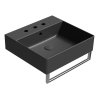 GSI KUBE X keramické umývadlo 50x47cm, 3 otvory, čierna mat 9430326
