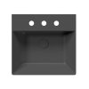 GSI KUBE X keramické umývadlo 50x47cm, 3 otvory, čierna mat 9430326
