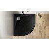 BESCO Štvrťkruhová sprchová vanička VEXO - čierna VANKVEX90CTVRTB