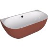 Polysan PAGODA nástenná vaňa z liateho mramoru 170x85x58cm, biela/hnedá mat 72976.72