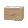 Mereo Bino, kúpeľňová skrinka s keramickým umývadlom 81 cm, dub Arlington CN621