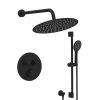 Sapho SMART SELECT sprchový set s termostatickou batériou, 2 výstupy, posuvný držiak sprchy, čierna mat RP032B-02