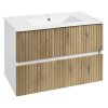 Aqualine PANEDA STRIP umývadlová skrinka 79,5x55x45,2cm, dub emporio PN380