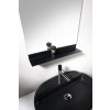 Aqualine SECA Zrkadlo s policou 50x75cm, CU free, čierna mat 22492S