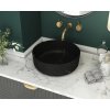 Sapho BLOK kamenné umyvadlo na desku, priemer 40cm, černá mat Marquin 2401-52