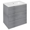 Sapho CIRASA umývadlová skrinka 69,8x75x46cm, 3x zásuvka, dub strieborný CR731-1111