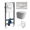 Mereo WC set - Smart flush rimless WC hranaté, modul pre sadrokartón, chróm hranaté tlačidlo lesklé MM02NSETRT322
