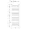 Aqualine DIRECT vykurovacie teleso s bočným pripojením 600x1680mm, čierna mat ILR66B