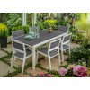 Záhradný nábytok Keter Harmony set stôl + 4 stoličky biela/svetlo sivá, 610084
