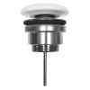 Kerasan Umývadlová výpust 5/4", click-clack, veľká keramická zátka, 5-65mm, biela 923301