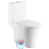 Aqualine VITO kombi WC, Rimless, spodný/zadný odpad, biela PB105WR