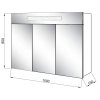 Zrkadlová kúpeľňová skrinka Lavedo Merida 100 s integrovaným LED osvetlením, G-MERI-100